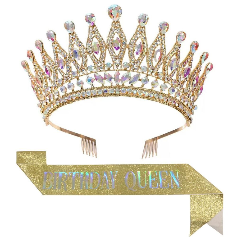 1072 40th Birthday Decoration ' Birthday Crown Headwear 50th Birthday Belt